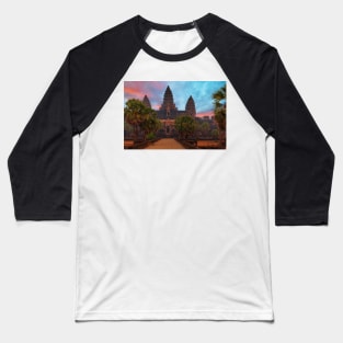 Angko Wat sunset Baseball T-Shirt